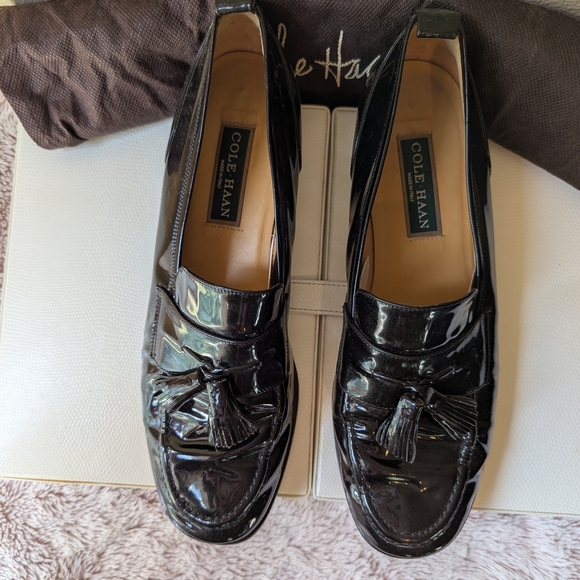 Cole Haan Shoes - Cole Haan Black Patent Leather Loafers Slip-On